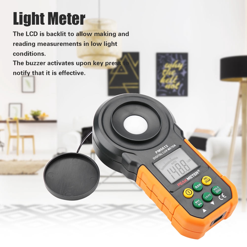 Supergoodsales Luxmeter นาฬิกาข้อมือแสงแบบดิจิตอล PM6612/PM6612L 200 000Lux