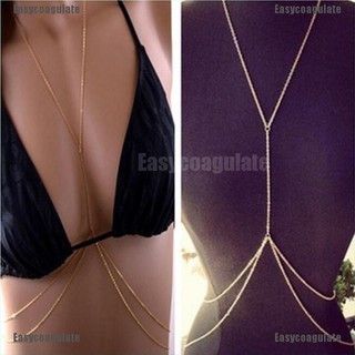 Easycoagulate Women Sexy Fashion Gold Body Belly Waist Chain Bikini Beach Harness Necklace