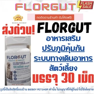 ถูกที่สุด!!🔥Florgut อาหารเสริม Probiotic&Prebiotic สำหรับสุนัขและแมว (30แคปซูล)