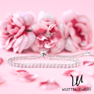 สร้อยข้อมือ เงินแท้ Starlight Bracelet | Wijittra Jewelry | กําไลข้อมือ กำไลเงินแท้ เครื่องประดับเงินแท้ 925 ชุบทองคำขาว