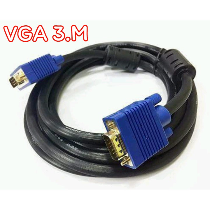 SALE VGA Male To VGA Male Cable 3M หัวทอง(Gold) #คำค้นหาเพิ่มเจลทำความสะอาดฝุ่น Super Cleanสาย AC PoWer1.8 G-LINGการ์ดรีดเดอร์ Card Readerสายต่อจอ Monitorสายชาร์จกล้องติดรถยนต์