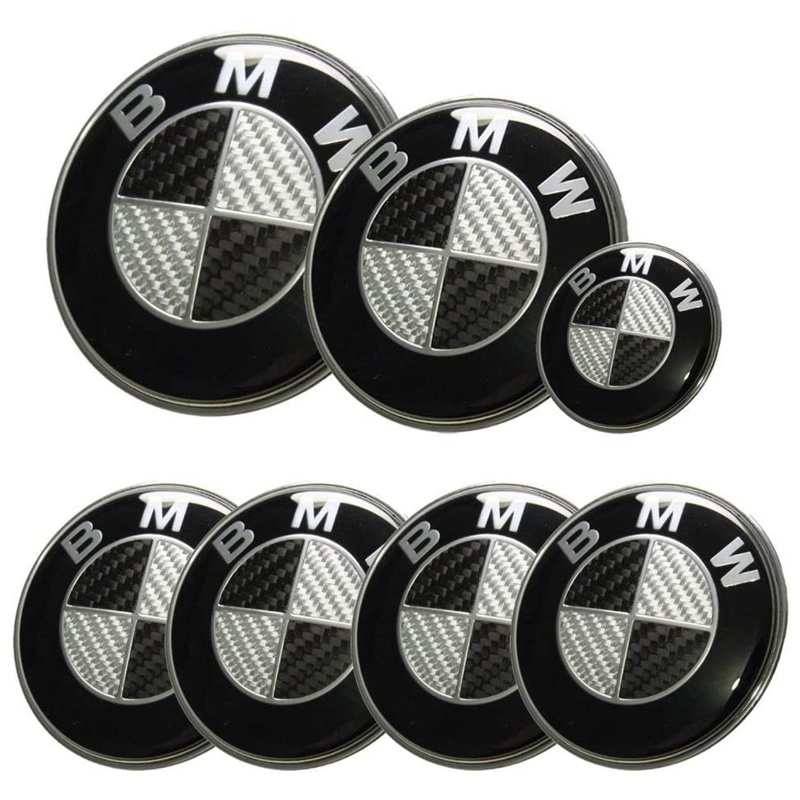 7 ชิ้น fit BMW Emblem, fit BMW 82 มม.+ 74 มม. Hood และ Trunk Emblem + fit 68 มม.ศูนย์ล้อหมวกศูนย์ล้อ + พวงมาลัย Emble