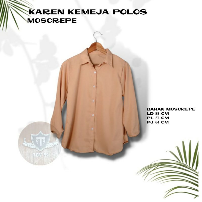 Kemeja Karen Plain Moscrepe Shirt Office Shirt TOV99
