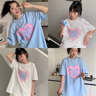 muza เสื้อThe Bubble loveสีพาสเทล สไตส์เกาหลี เสื้อยืดงานดี ผ้าเด้ง ลายสกีน Y53