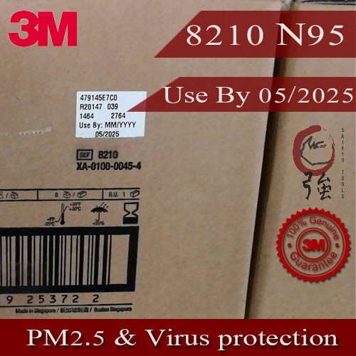 3M รุ่น 8210 N95 หน้ากากป้องกันอนุภาคฝุ่นละออง เชื้อไวรัส ตลอดจนอนุภาคขนาดเล็ก (1 กล่องบรรจุ 20 ชิ้น) (3MMK821020P) nZ4g