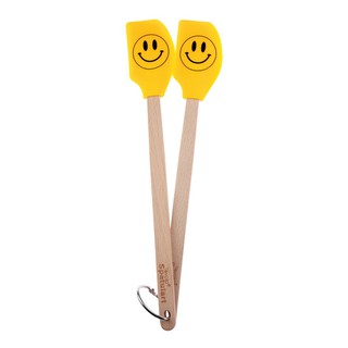 Tovolo 80-6252ทัพพีเล็กด้ามไม้หน้ายิ้ม2ชิ้น มีส่งฟรี สินค้าจากอเมริกา/2 Mini Silicone Spatulas-Smiley Face