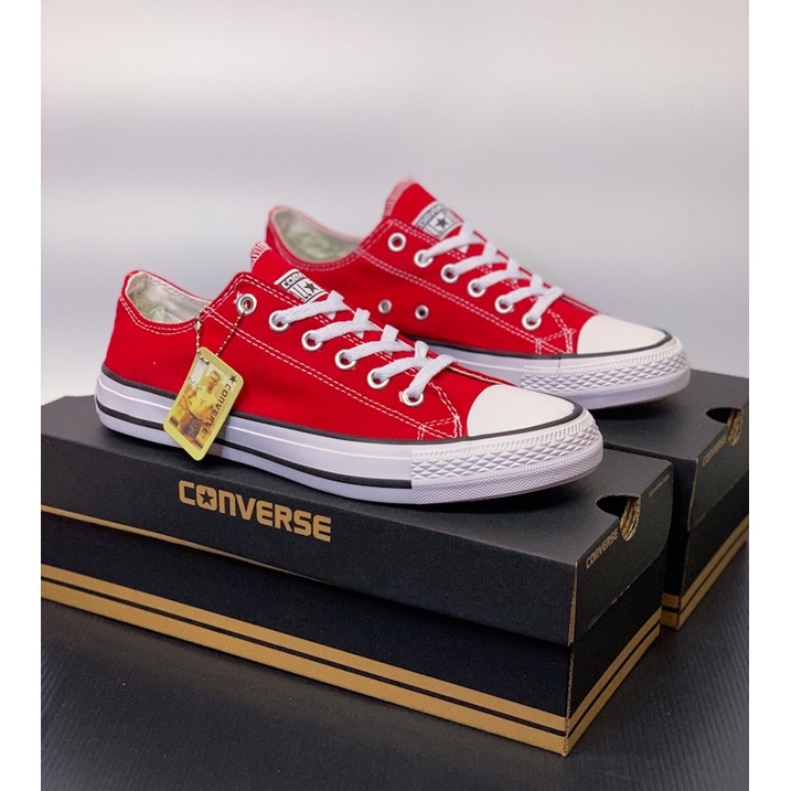 รองเท้า Convers All Star Classic OX Red รองเท้าผ้าใบผู้ชายและผู้หญิง36-45(Free Box Set)