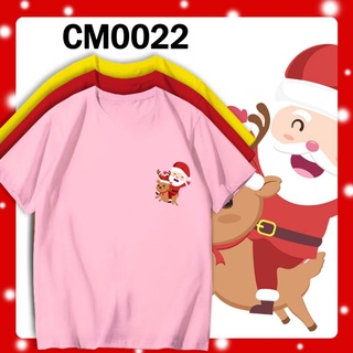 เสื้อยืดผ้าฝ้าย เสื้อยืดคริสต์มาส🌈LOCAL STOCK CHRISTMAS XMAS CM0022 SANTA REINDEER CUTE FESTIVAL TSHIRT OVERSIZE COTTON