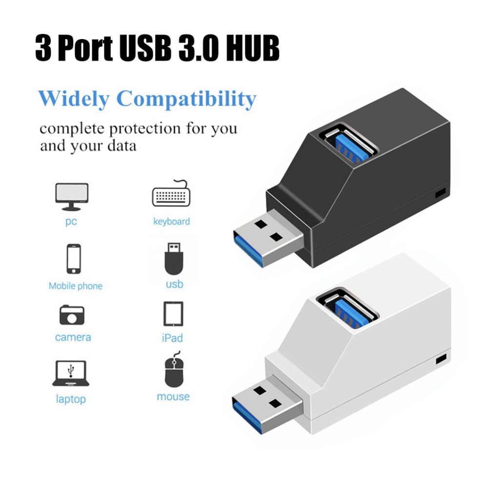 3 พอร์ต USB HUB Mini USB 3.0 HUB Splitter สำหรับ PC แล็ปท็อป U Disk Card Reader สำหรับ iPhone Xiaomi