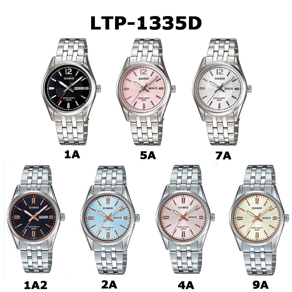 Casio แท้ นาฬิกาคู่ นาฬิกาข้อมือชาย-หญิง รุ่น LTP-1335D สายสแตนเลส ของแท้รับประกัน 1 ปี