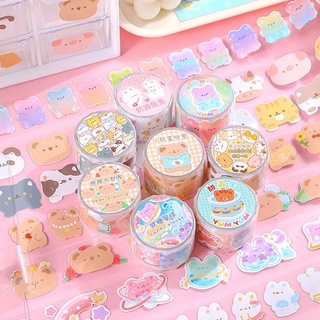 🌟PVC Tiny Sticker Tape สติ๊กเกอร์ม้วน สติกเกอร์พร้อมส่ง สติ๊กเกอร์เทปแยกเป็นตัวๆ สติ๊กเกอร์กันน้ำน่ารัก ยาว 3 เมตร