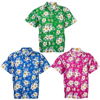 🌴 ไซส์ S เสื้อสงกรานต์ เสื้อลายดอก Hawaiian Shirt Aloha Holiday HW265