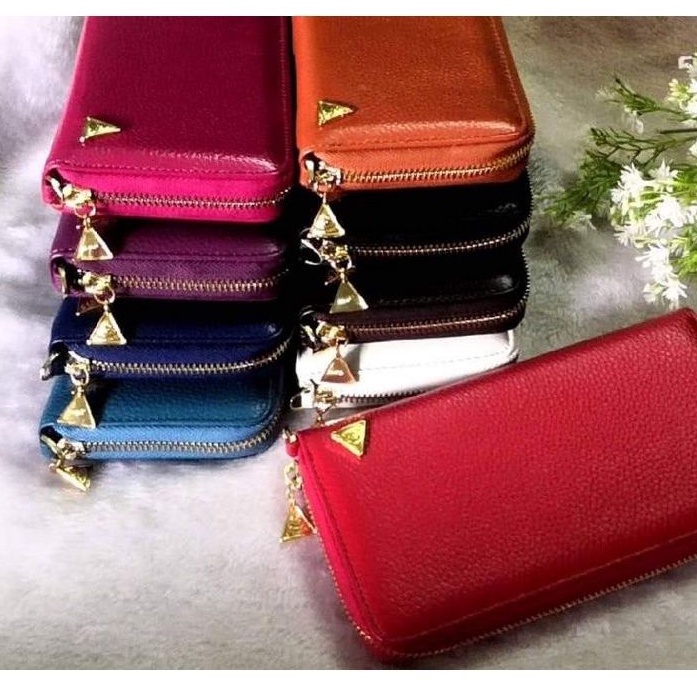 กระเป๋าซิปรอบหนังแท้ ช่องเยอะ