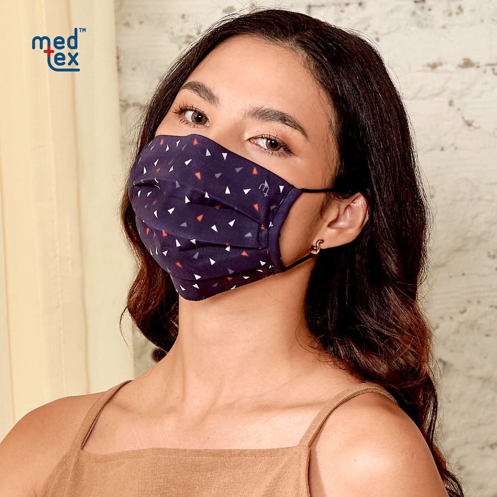 Medtex หน้ากากผ้า รุ่น Indigo (ไม่มีสายคล้อง) พีระมิด