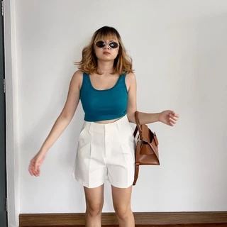 upeachme(C5-5.5) MOLLY SHORTS (S-3XL) กางเกงขาสั้นเอวสูงปรี้ดหุ่นไหนก็ใส่สวย! ขาสั้นตะขอสีพื้น กางเกงเอวต่ำ