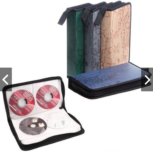 Cassette Holder CD Bag DVD Holder Disc Storage 80 Disc Map Motif