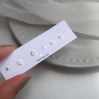 Suwann.na [ราคาต่อคู่] ต่างหู ต่างหูเงินแท้ ต่างหูมินิมอล