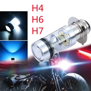 ไฟหน้ารถจักรยานยนต์ H6 H7 H4 100W 20SMD 6500K รถจักรยานยนต์สีขาว LED Beam ไฟหน้าหลอดไฟ