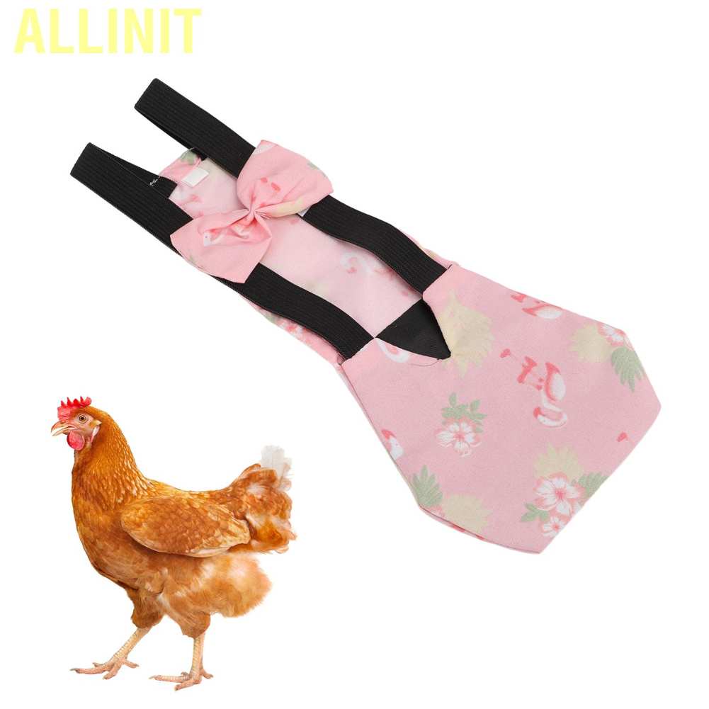 Allinit ผ้าอ้อมสัตว์ปีกไนลอนหัวเข็มขัดสัตว์เลี้ยงไก่ผ้าอ้อมแฟชั่นระบายอากาศสำหรับเป็ด