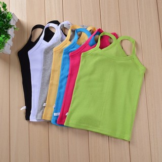 เสื้อกล้ามผ้าฝ้ายสีพื้นสําหรับเด็ก