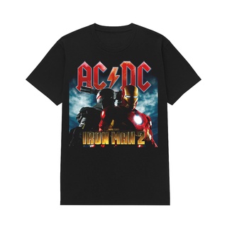 #เสื้อยืดคอกลม#เสื้อยืดวงร็อคเกอร์สตาร์ ACDC Iron Man 2S-4XL