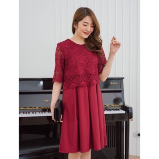 ชุดคลุมท้อง/ชุดให้นม Grace Evening Dress Color: Burgundy