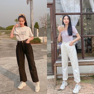 พร้อมส่ง น้องยีนส์เอวตะขอ ปรับขนาดเอวเองได้
