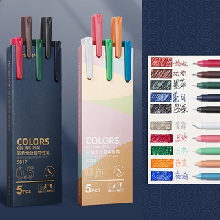 ปากกาเจล สีมาการอง สไตล์ญี่ปุ่น เรโทร เรียบง่าย สําหรับนักเรียน มี 30 สี