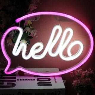 พร้อมส่ง ไฟนีออน LED hello แต่งห้อง แต่งร้าน แต่งคาเฟ่ Neon Flex เก๋มากกก ใช้ได้ทั้งถ่านและ USB