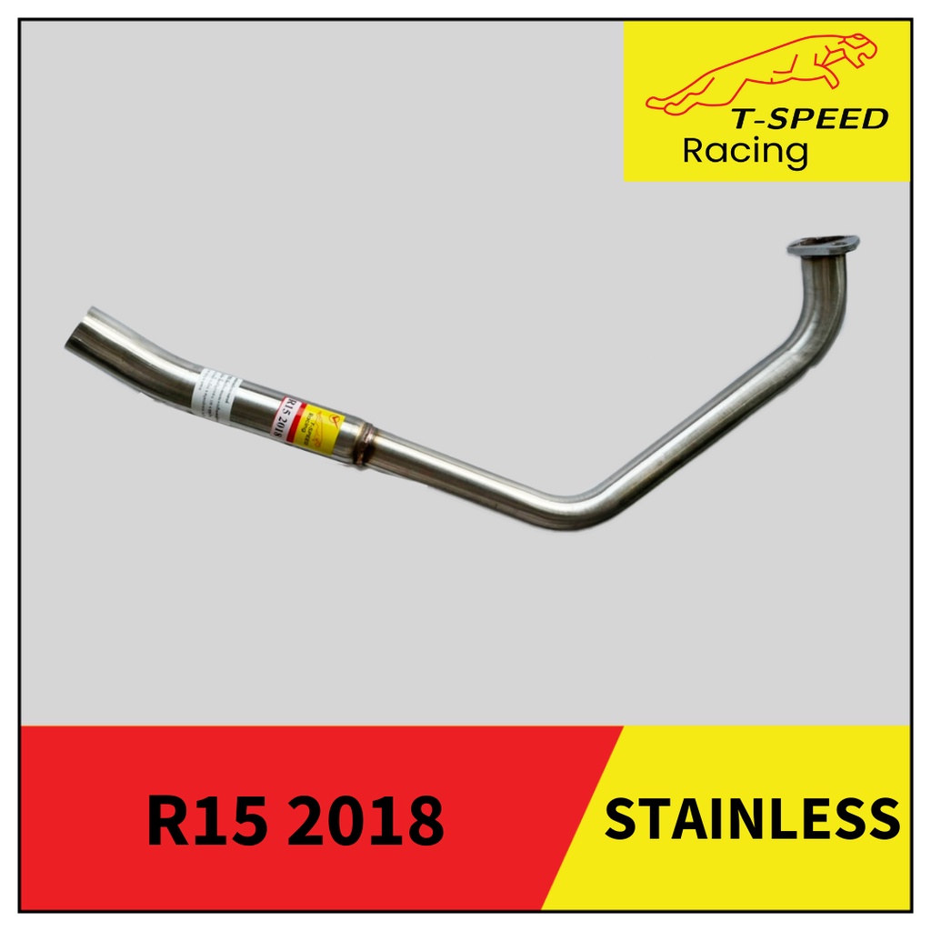 คอท่อ Yamaha M-SLAZ/ R-15 ตัวเก่า 💥 คอท่อ Yamaha R-15 New 2018 🔩 Stainless steel แท้ เกรด 304 หนา