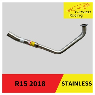 คอท่อ Yamaha M-SLAZ/ R-15 ตัวเก่า 💥 คอท่อ Yamaha R-15 New 2018 🔩 Stainless steel แท้ เกรด 304 หนา: 1.2 มิลลิเมตร  Size S