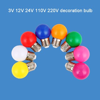 หลอดไฟ LED E27 3V 12V 24V 110V 220V หลากสี สําหรับตกแต่งเทศกาลคริสต์มาส และปีใหม่ 5 ชิ้น