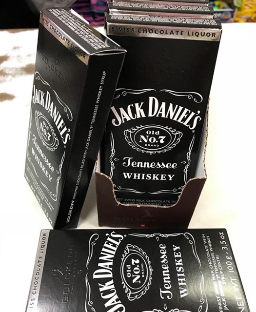 ช็อกโกแลตแผ่นสอดใส้วิสกี้ jack daniel’s ช็อกโกแลตเหล้า