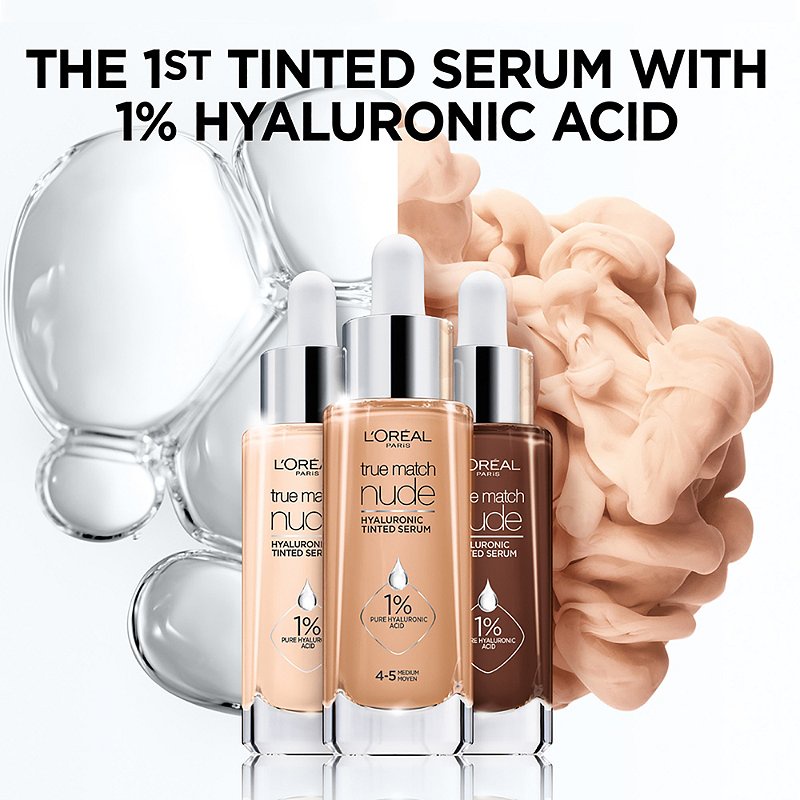 🌻พร้อมส่ง🌻L'oreal Paris True Match Nude Hyaluronic Tinted Serum 30 mL.