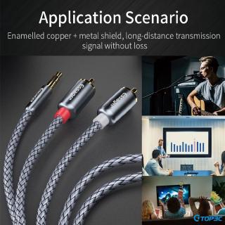 【COD】 Essager RCA Audio Cable Jack 3.5 to 2 RCA Cable 3.5mm Jack to 2RCA Male Splitter Aux Cable for TV PC Amplifiers DVD