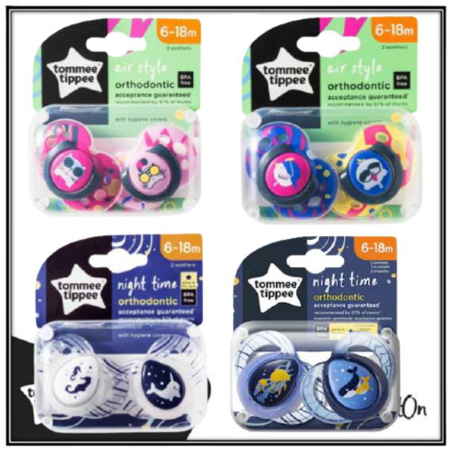 Tommee Tippee UK จุกนมหลอกรุ่น Night Time สำหรับเด็ก 6-18 เดือน สินค้าใหม่