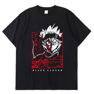 เสื้อยืดโอเวอร์ไซส์เสื้อยืด พิมพ์ลายกราฟฟิคอนิเมะ Asta Black Clover สไตล์ฮิปฮอป ฮาราจูกุ สตรีท ขนาดใหญ่ สําหรับผู้ชาย BH