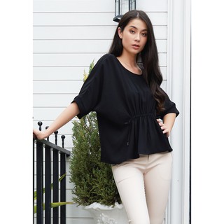 Lady Plus เสื้อสม๊อคเอวทรงค้างคาว | Oversized Blouse with Elastic Waist