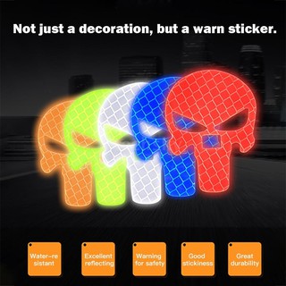 1PCS 60X40mm Reflective Skull Sticker Truck Decal Waterproof Warning Sticker