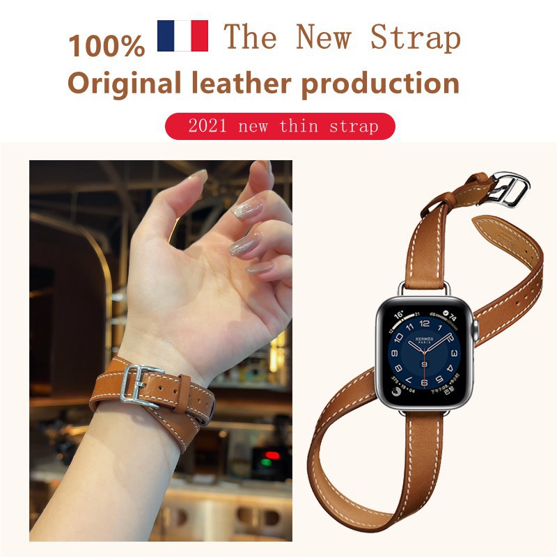 Hermes Apple Leather Watch Strap Apple Watch Classic Strap iwatch Hermes Fashion Double Lap Classic 