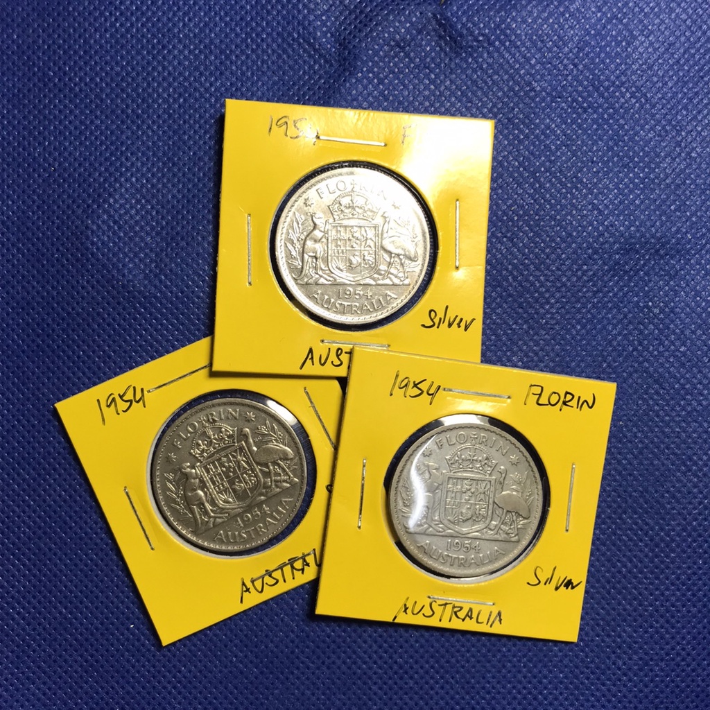 Special Lot No.60127 เหรียญเงิน ปี1954 ออสเตรเลีย 1 FLORIN เหรียญสะสม เหรียญต่างประเทศ เหรียญเก่า หายาก ราคาถูก