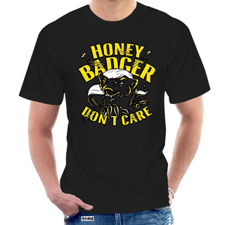 คอลูกเรือNew Honey Badger Dont Care Mens Black T-Shirt   Mens T Shirts Fashion 2021 Shirts Summer Short Sleeve Novelty