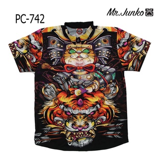 ⚡ ส่งฟรี⚡เสื้อเชิ้ต เสือสวมชุดเกราะ  ผ้าซาติน นิ่ม ใส่สบายไม่ร้อน Mr-Junko PC-742