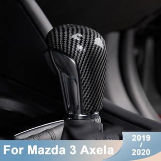 สติกเกอร์ติดหัวเกียร์รถยนต์ คาร์บอนไฟเบอร์ อุปกรณ์เสริม สําหรับ Mazda 3 Axela CX-30 CX30 2019 2020