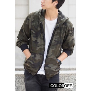 Coloroff - เสื้อฮู้ดแขนยาว ลายทหาร