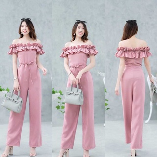 hbstation.shop เสื้อผ้าผู้หญิง Jumpsuit สีชมพู พร้อมส่ง