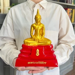 พระบูชาหลวงพ่อโสธร พระพุทธรูปตั้งบูชา ขนาดหน้าตัก5นิ้ว มีตราปั๊มวัดใต้ฐานและพร้อมกล่อง ผ่านพิธีมงคลแล้ว