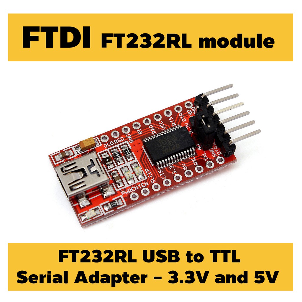 บอร ดอ าน Uart Ftdi Ft232rl Usb To Ttl Serial Adapter 3 3v And 5v Operation Miniusb Ttl Ft232rl Shopee Thailand