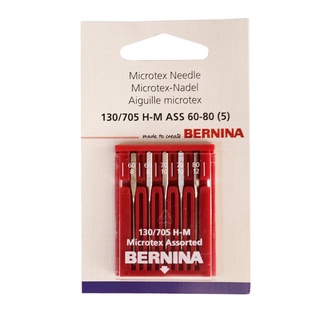 BERNINA เข็มคมพิเศษ สำหรับเย็บผ้าไมโครไฟเบอร์ ผ้าไหม เบอร์ 8/10/12(60-80) สำหรับจักรบ้านทุกยี่ห้อ