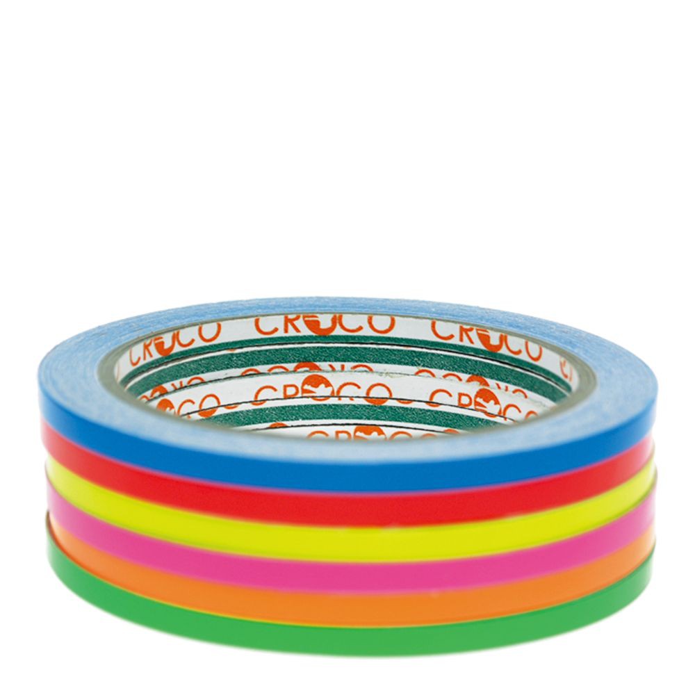 คร็อคโค่ สติ๊กเกอร์ตีเส้น 5 มม. x 9 หลา แพ็ค 6 ม้วน Crocco Line Sticker 5mm x 9 Yards Pack 6 Rolls.